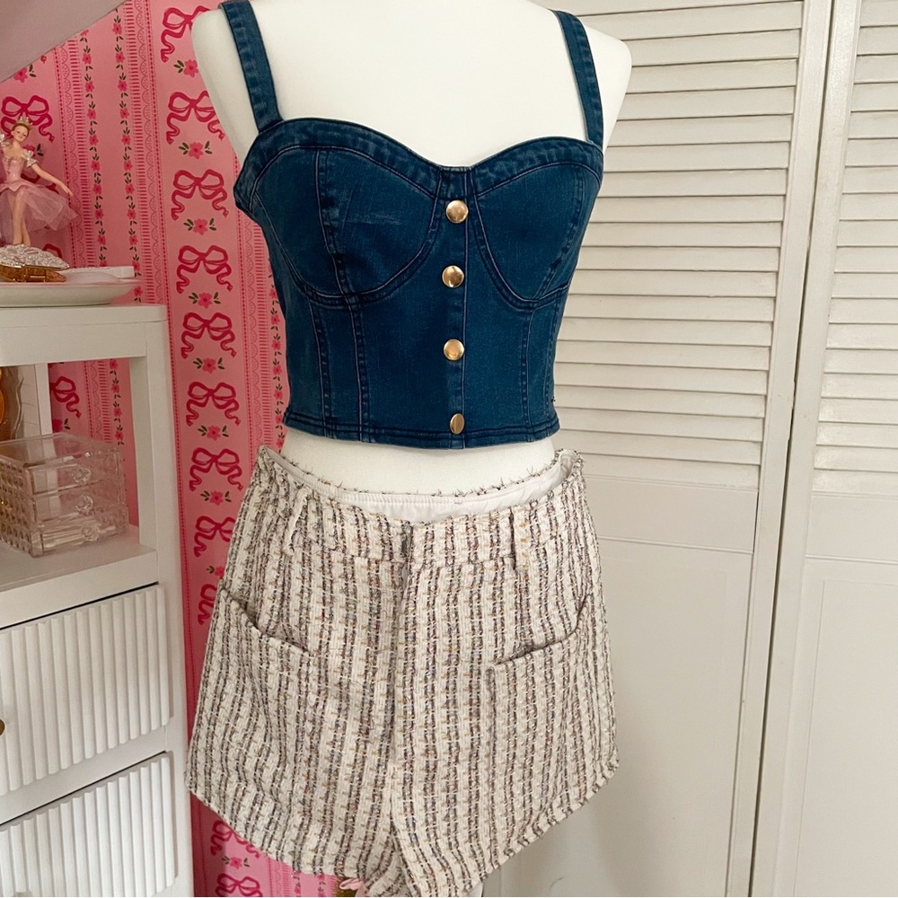 Guess denim crop top💙